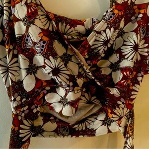 Rue 21 brown floral crop top